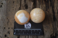 Polished Honey Aragonite Gemstone Sphere-Balls - Sold Per Item - From Ais-Ais Namibia