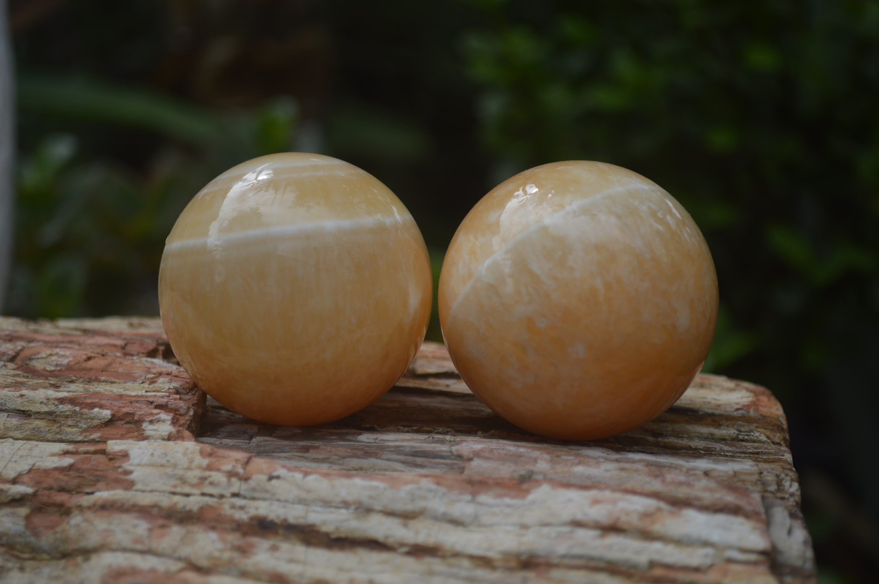 Polished Honey Aragonite Gemstone Sphere-Balls - Sold Per Item - From Ais-Ais Namibia - Toprock Gemstones and Minerals 