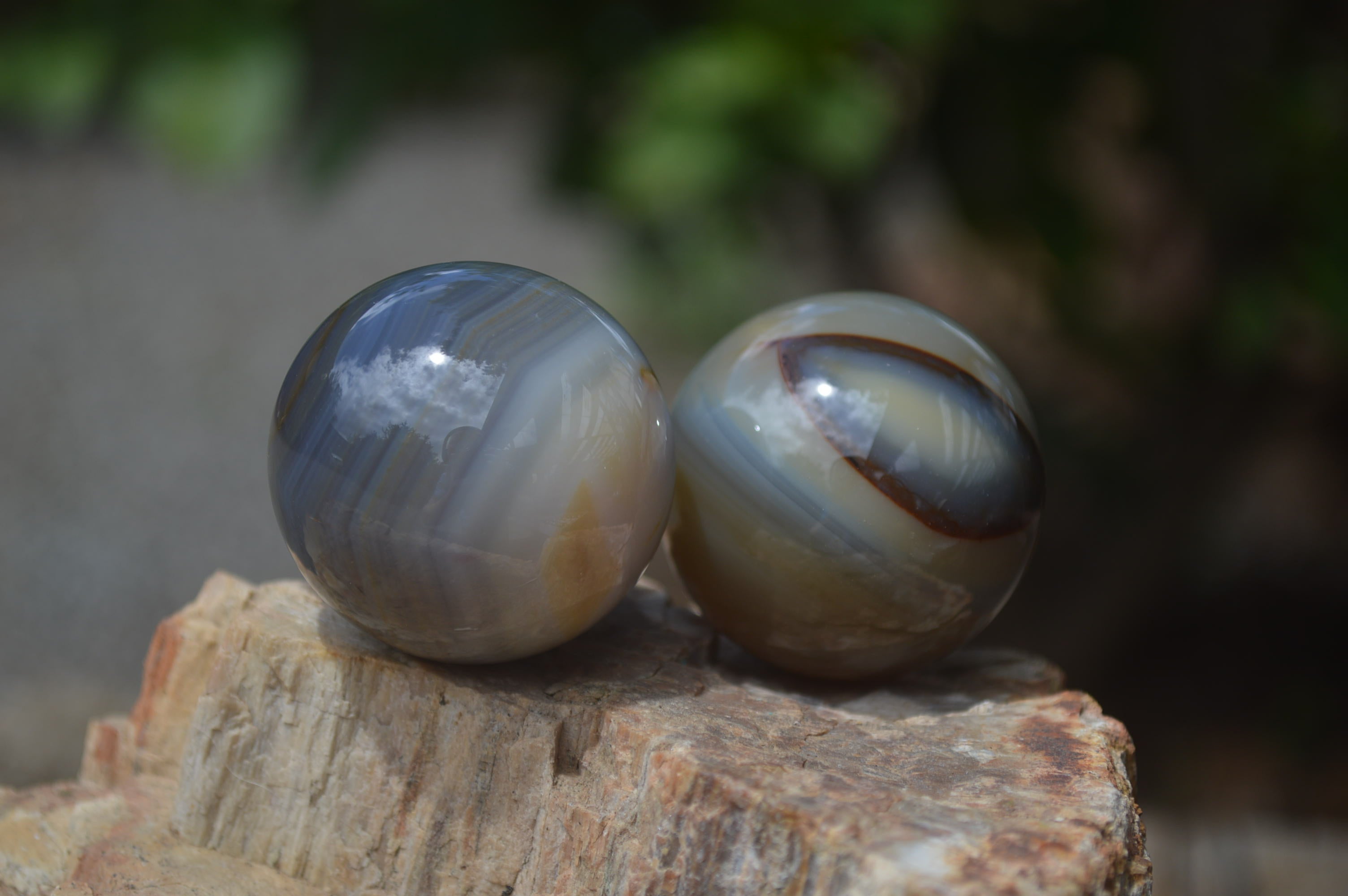 Polished Banded Agate Sphere-Balls - Sold Per Item - From Madagascar - Toprock Gemstones and Minerals 