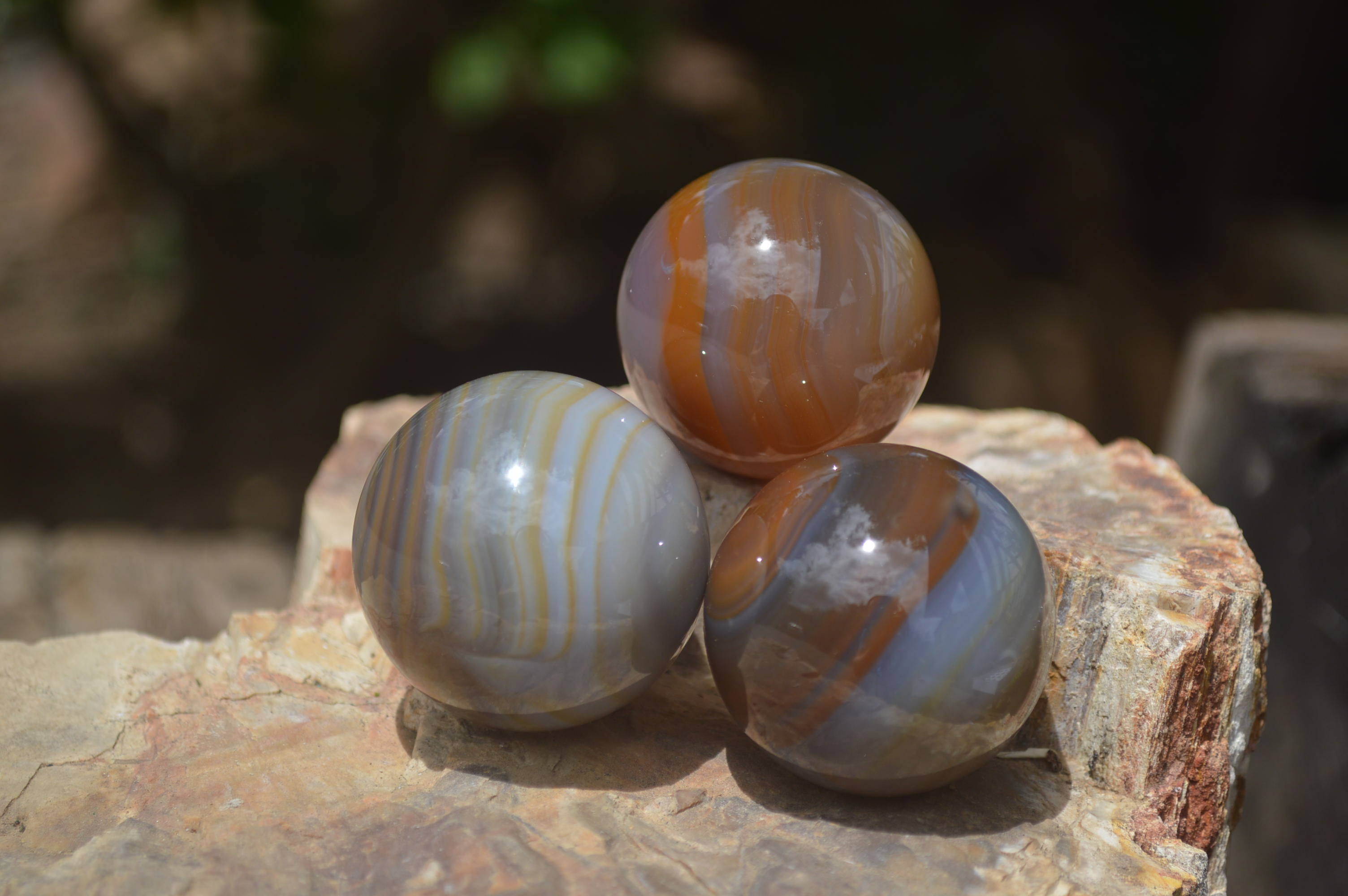 Polished Banded Agate Sphere-Balls - Sold Per Item - From Madagascar - Toprock Gemstones and Minerals 