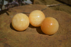 Polished Small Honey Aragonite Gemstone Sphere-Balls - Sold Per Item - From Ais-Ais Namibia - Toprock Gemstones and Minerals 