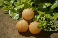 Polished Small Honey Aragonite Gemstone Sphere-Balls - Sold Per Item - From Ais-Ais Namibia - Toprock Gemstones and Minerals 
