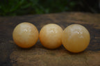 Polished Small Honey Aragonite Gemstone Sphere-Balls - Sold Per Item - From Ais-Ais Namibia - Toprock Gemstones and Minerals 