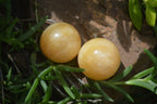 Polished Small Honey Aragonite Gemstone Sphere-Balls - Sold Per Item - From Ais-Ais Namibia - Toprock Gemstones and Minerals 