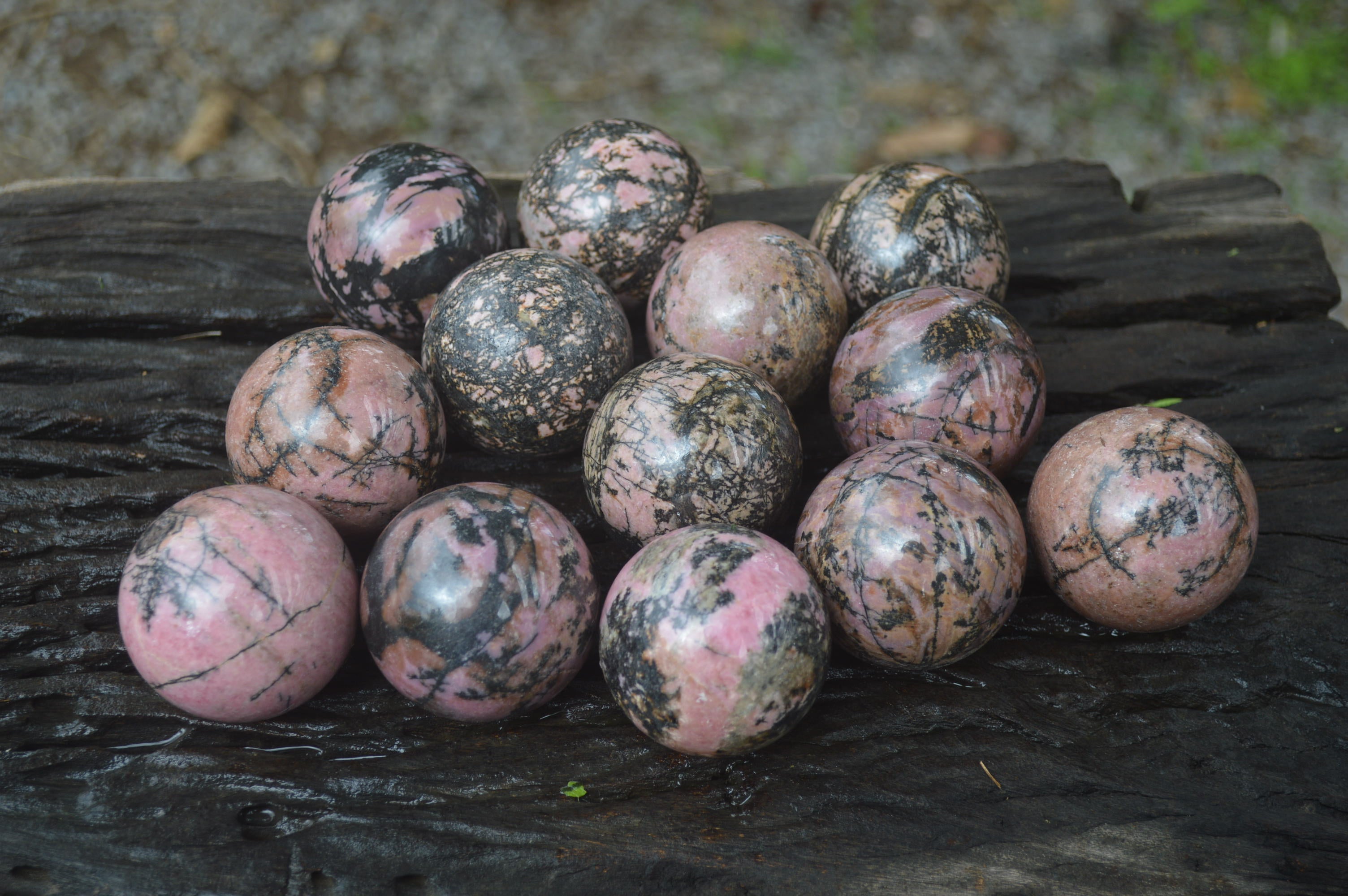 Polished Medium Rhodonite Sphere-Balls - Sold Per Item - From Madagascar - Toprock Gemstones and Minerals 