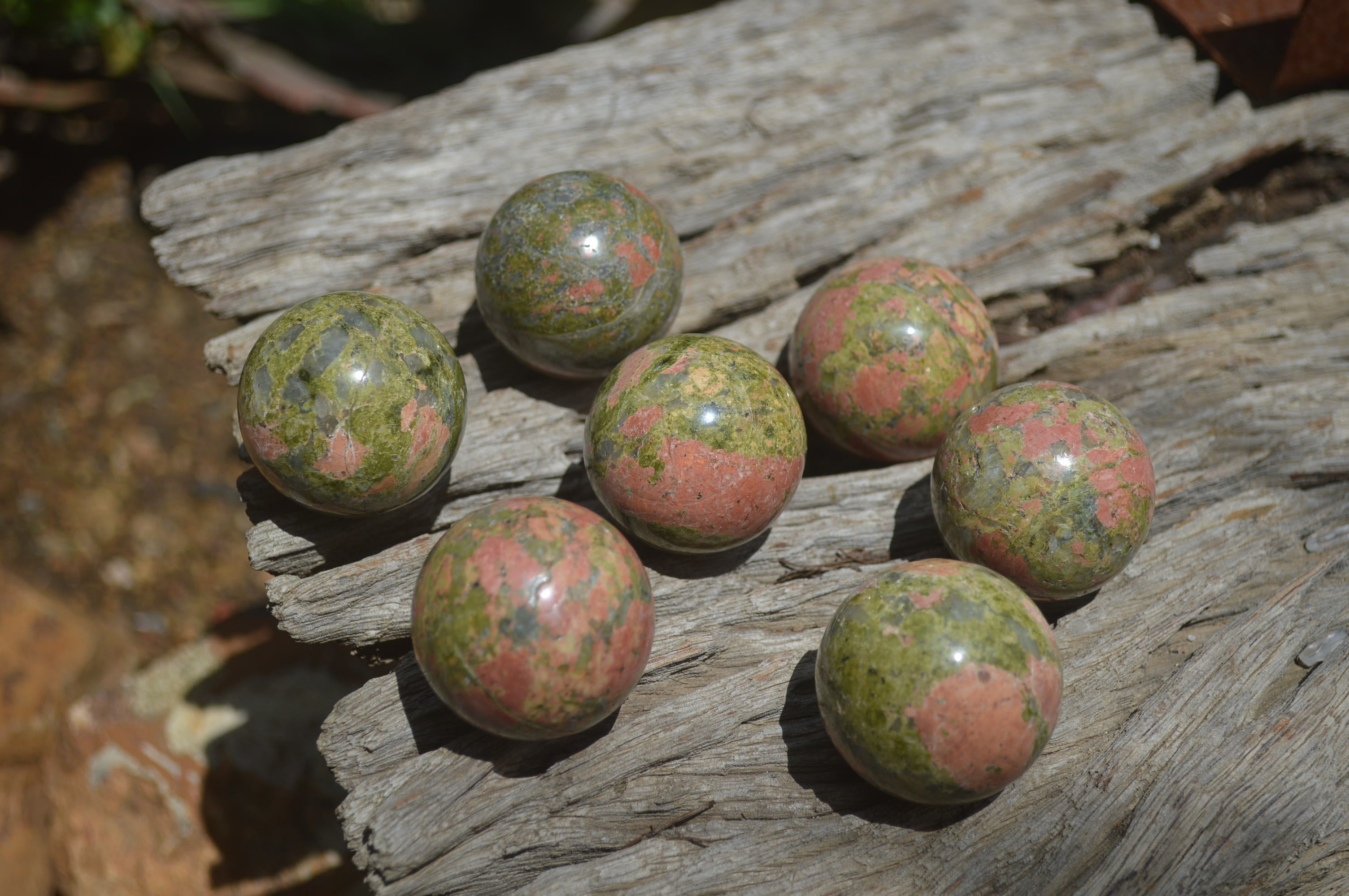 Polished Small Unakite Sphere-Balls - Sold Per Item - From Messina, South Africa - Toprock Gemstones and Minerals 