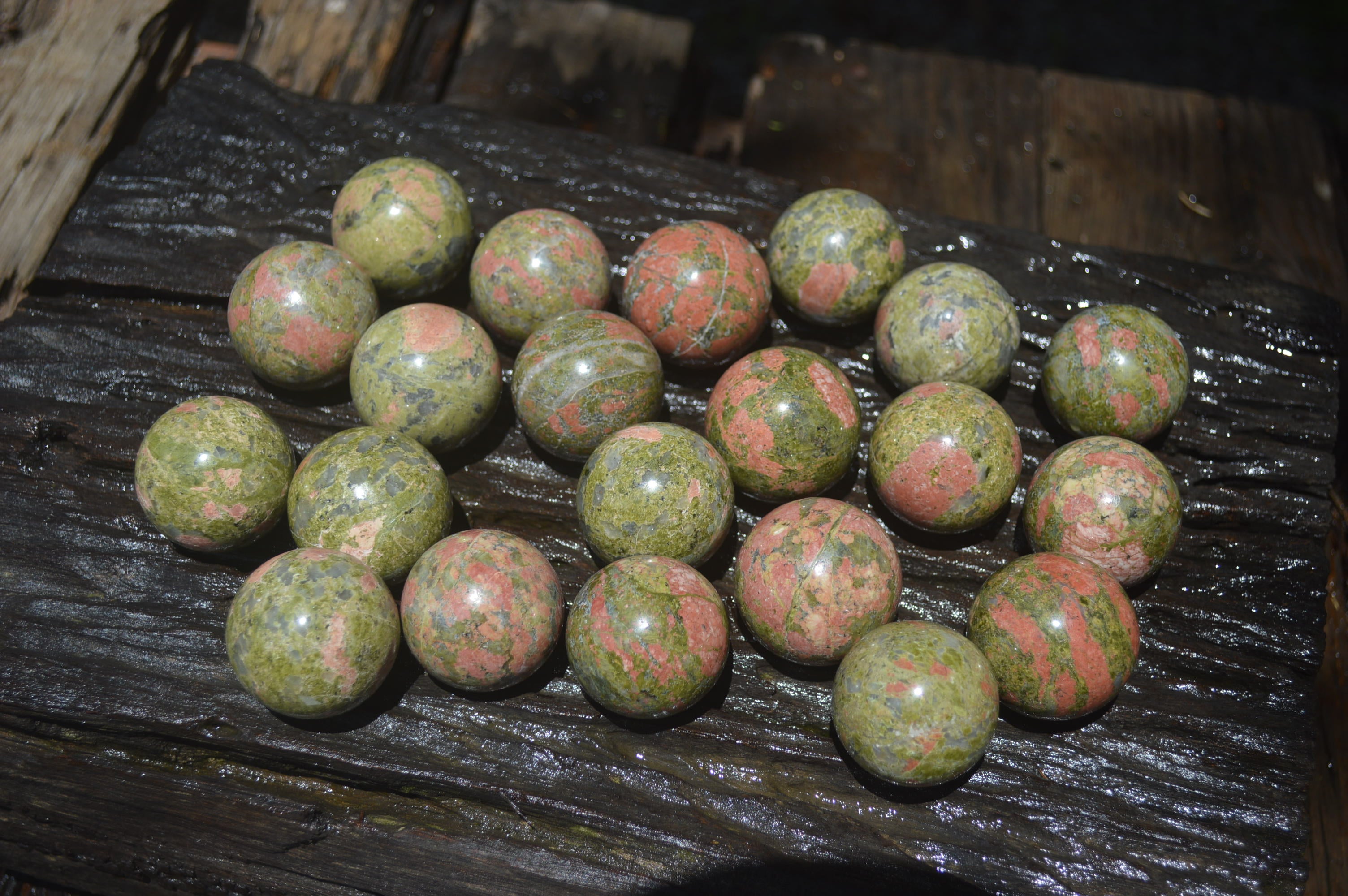 Polished Small Unakite Sphere-Balls - Sold Per Item - From Messina, South Africa - Toprock Gemstones and Minerals 