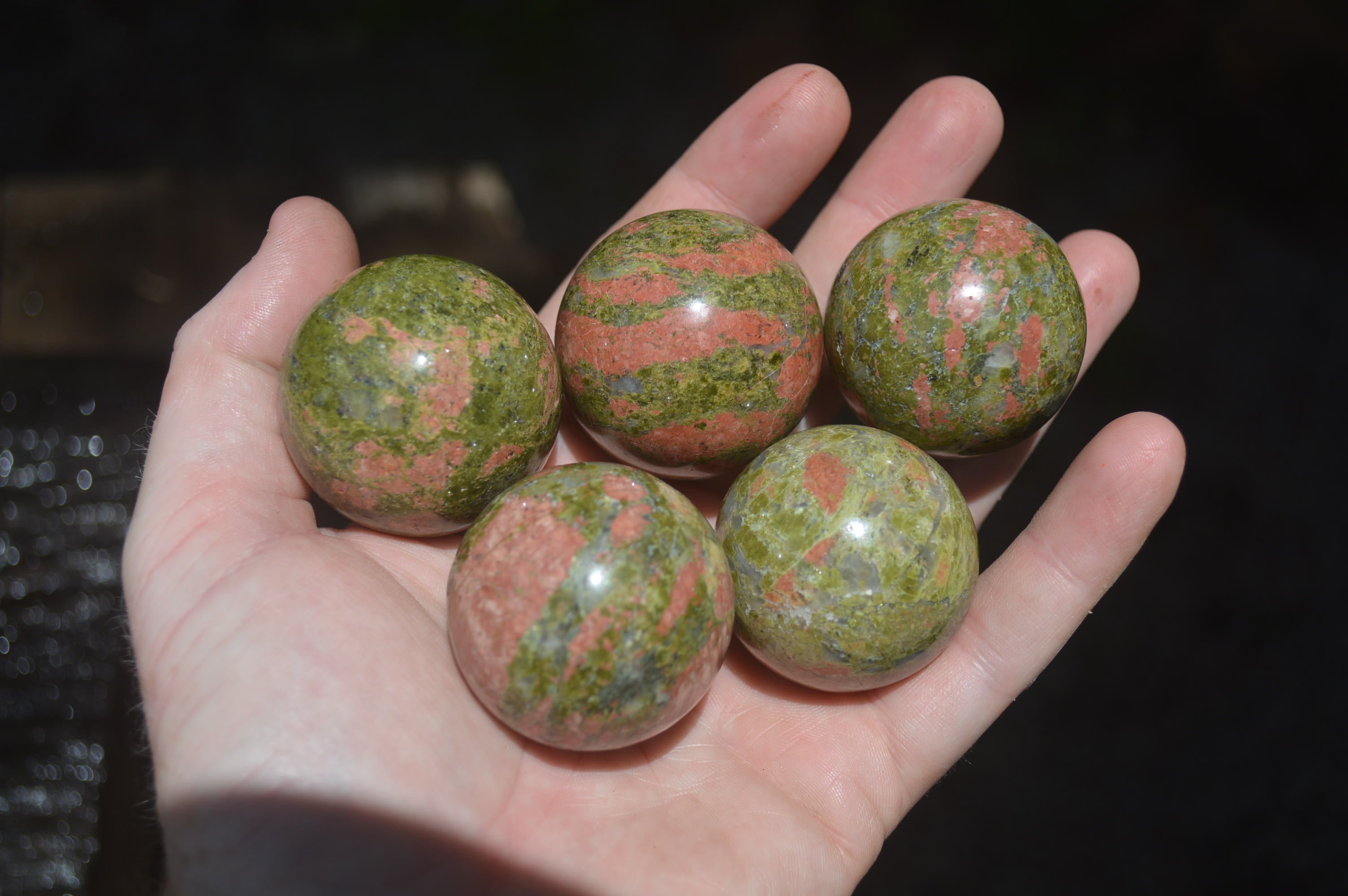 Polished Small Unakite Sphere-Balls - Sold Per Item - From Messina, South Africa - Toprock Gemstones and Minerals 
