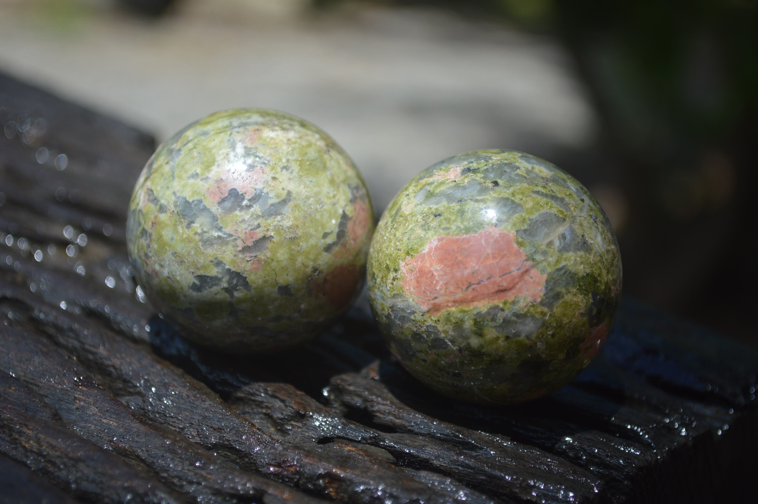 Polished Small Unakite Sphere-Balls - Sold Per Item - From Messina, South Africa - Toprock Gemstones and Minerals 