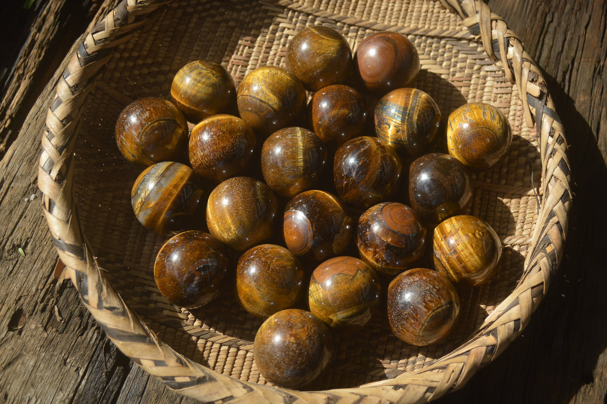Polished Golden Tigers Eye Sphere-Ball - Sold Per Item - From South Africa - Toprock Gemstones and Minerals 