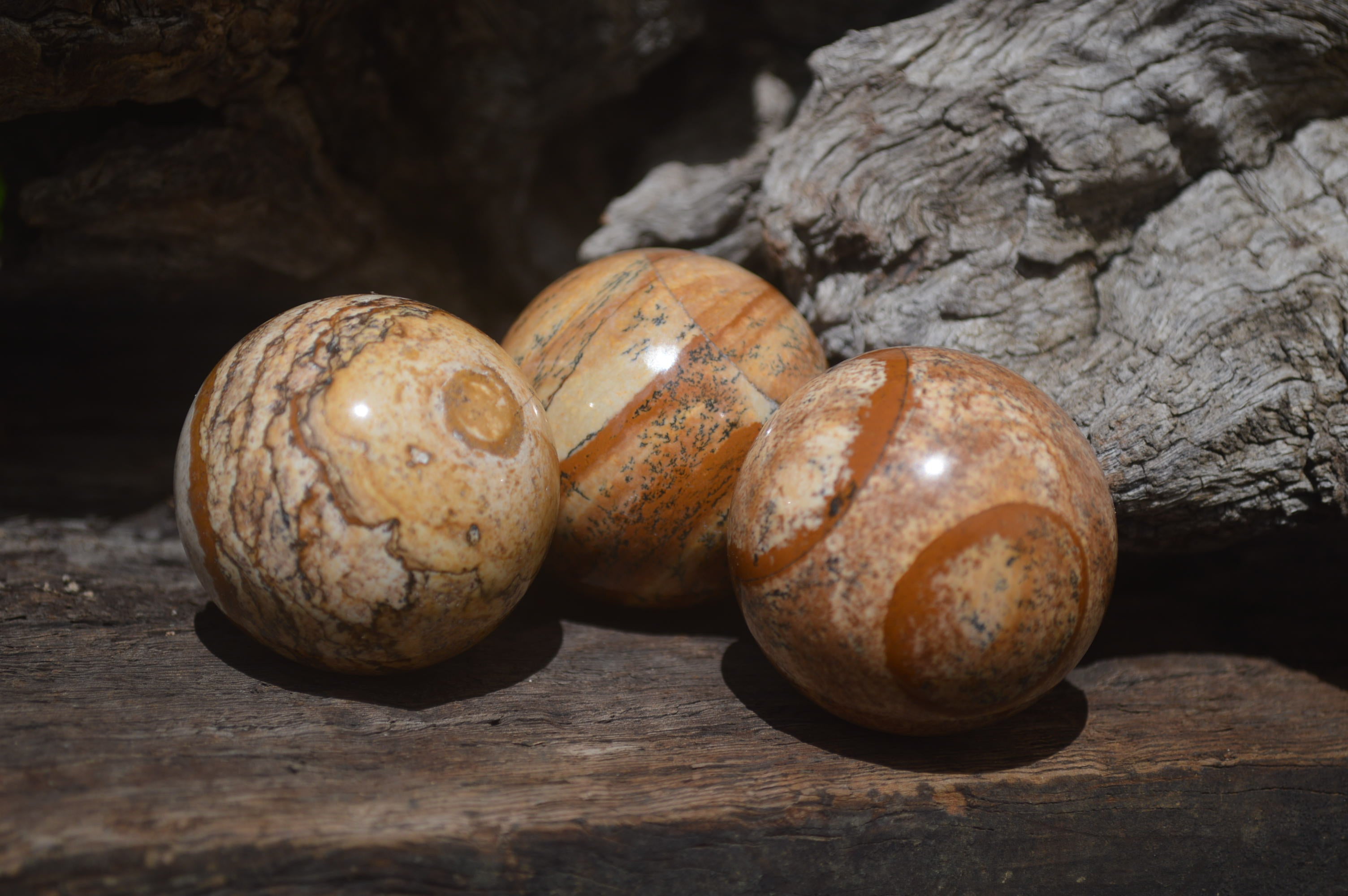 Polished Small Namibian Desert Picture Stone Jasper Sphere-Balls - Sold Per Item - From Namibia - Toprock Gemstones and Minerals 