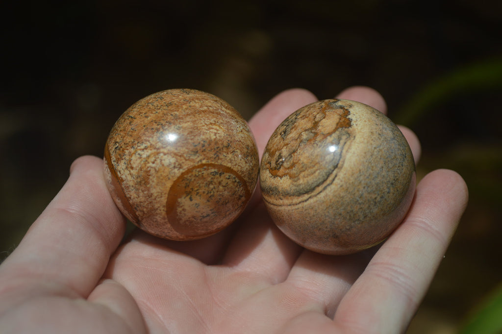 Polished Small Namibian Desert Picture Stone Jasper Sphere-Balls - Sold Per Item - From Namibia - Toprock Gemstones and Minerals 