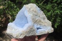 Natural Blue Lace Agate Geode Specimens x 2 From Malawi - Toprock Gemstones and Minerals 