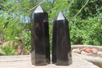 Polished Black Basalt Points x 6 From Antsirabe, Madagascar - Toprock Gemstones and Minerals 