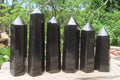 Polished Black Basalt Points x 6 From Antsirabe, Madagascar - Toprock Gemstones and Minerals 