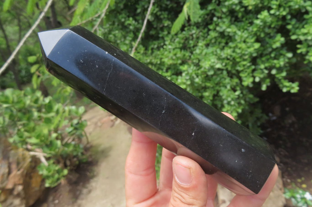 Polished Black Basalt Points x 6 From Antsirabe, Madagascar - Toprock Gemstones and Minerals 