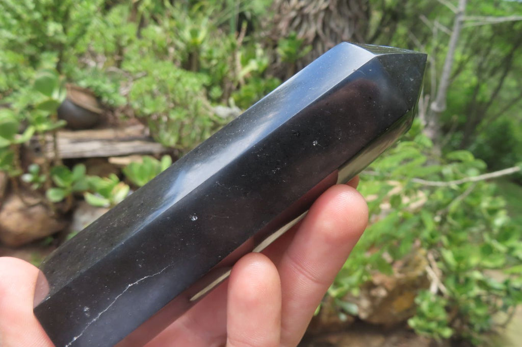 Polished Black Basalt Points x 6 From Antsirabe, Madagascar - Toprock Gemstones and Minerals 