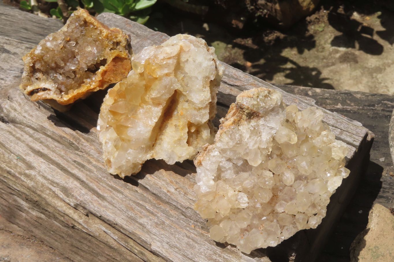Natural Limonite Quartz Clusters x 3 From Zambia - Toprock Gemstones and Minerals 