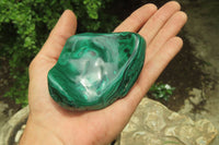 Polished Flower Banded Malachite Free Forms x 3 From Congo - Toprock Gemstones and Minerals 