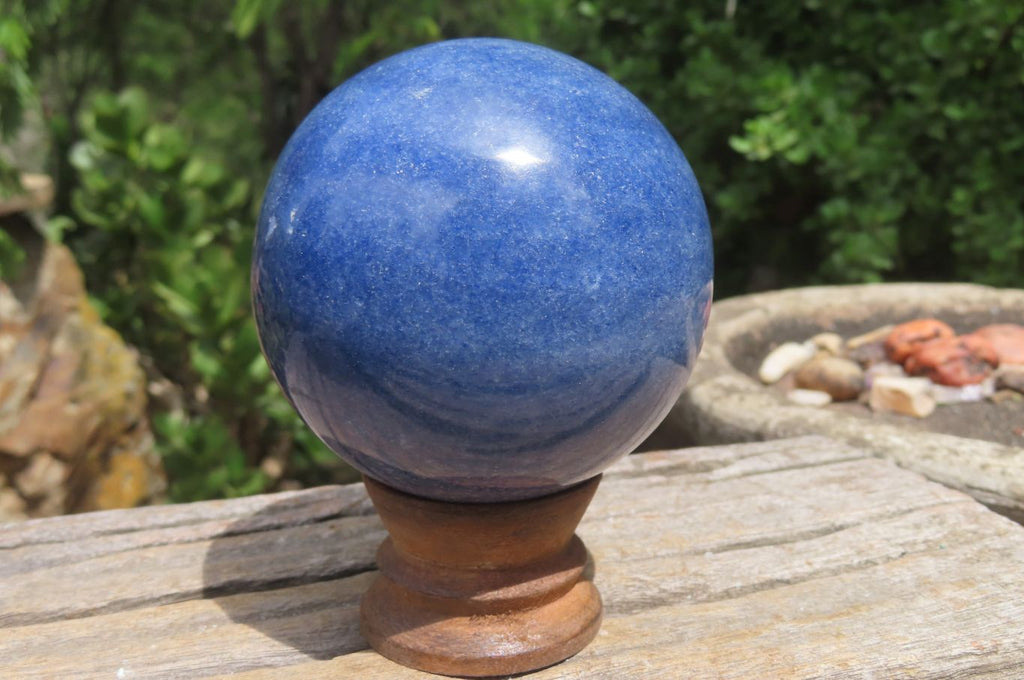 Polished Lazulite Spheres x 2 From Madagascar - Toprock Gemstones and Minerals 