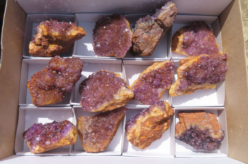 Natural Amethystos Amethyst Specimens x 12 From Kwaggafontein, South Africa - Toprock Gemstones and Minerals 