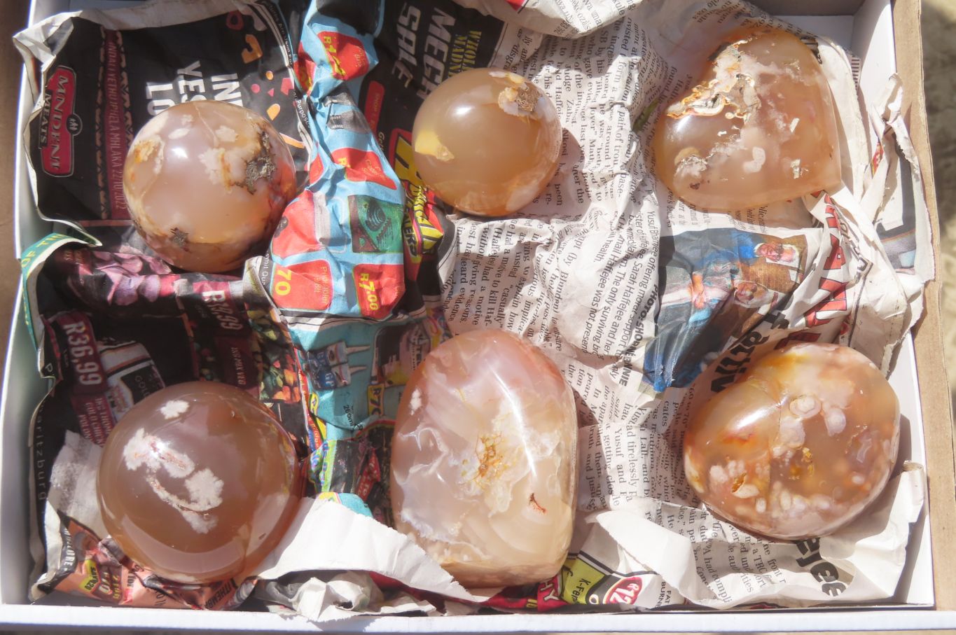 Polished Flower Agate Items x 6 From Madagascar - Toprock Gemstones and Minerals 