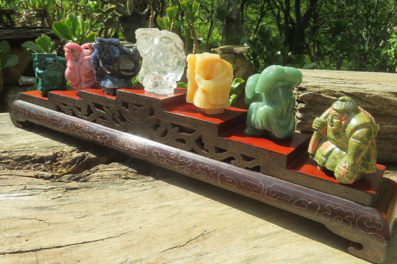 Polished Assortment Of Lucky God Carvings x 7 From China - Toprock Gemstones and Minerals 