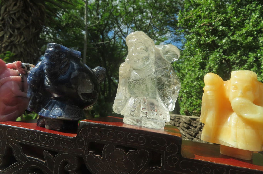 Polished Assortment Of Lucky God Carvings x 7 From China - Toprock Gemstones and Minerals 
