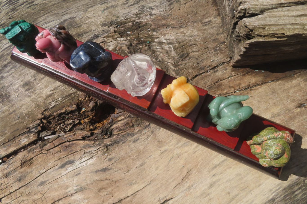 Polished Assortment Of Lucky God Carvings x 7 From China - Toprock Gemstones and Minerals 