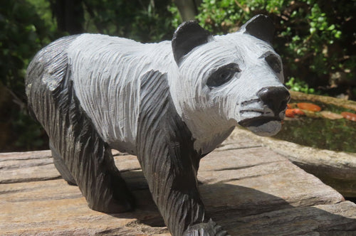 Hand Made Wonder Stone Panda Carving x 1 From Zimbabwe - Toprock Gemstones and Minerals 