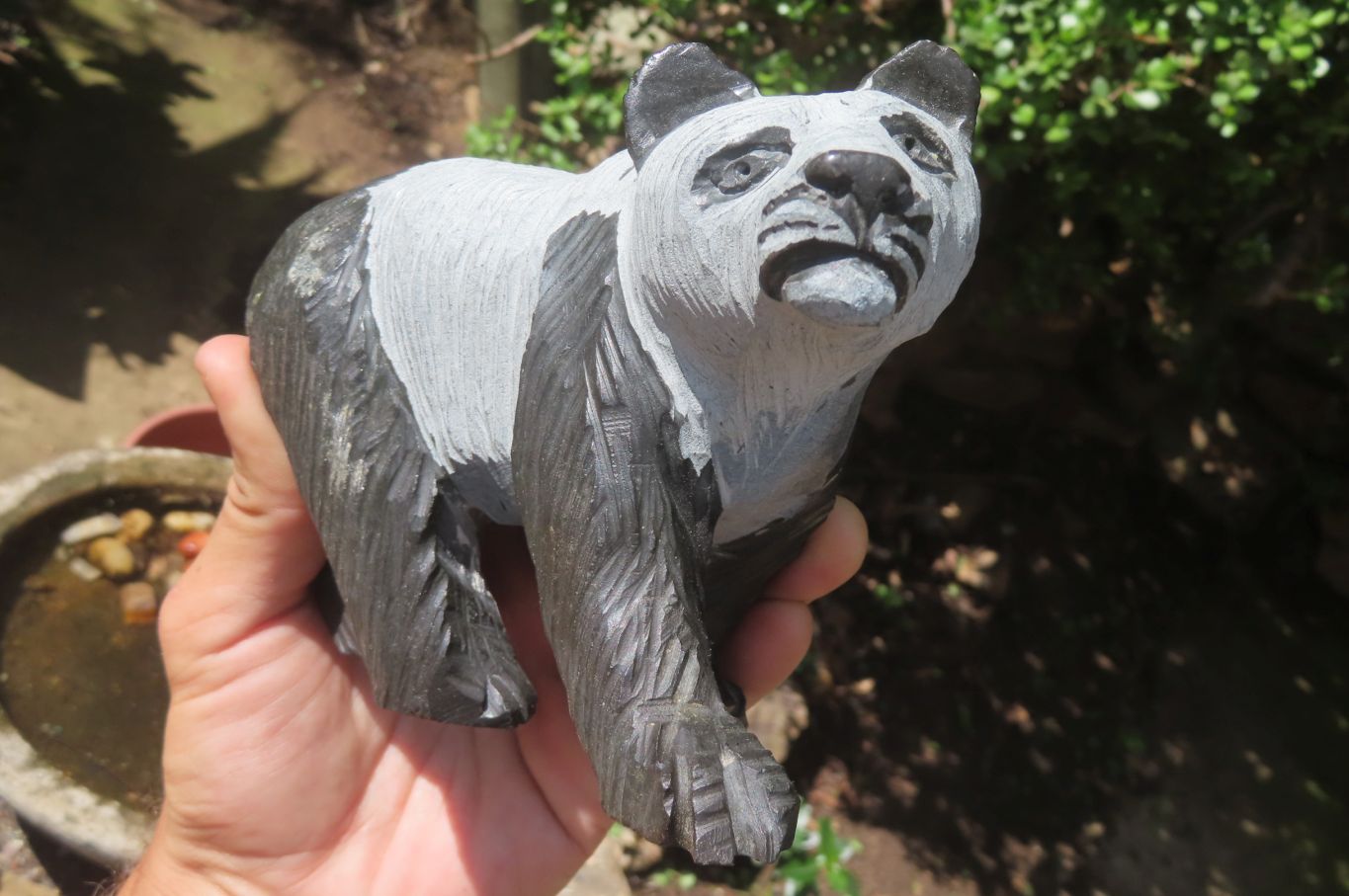 Hand Made Wonder Stone Panda Carving x 1 From Zimbabwe - Toprock Gemstones and Minerals 