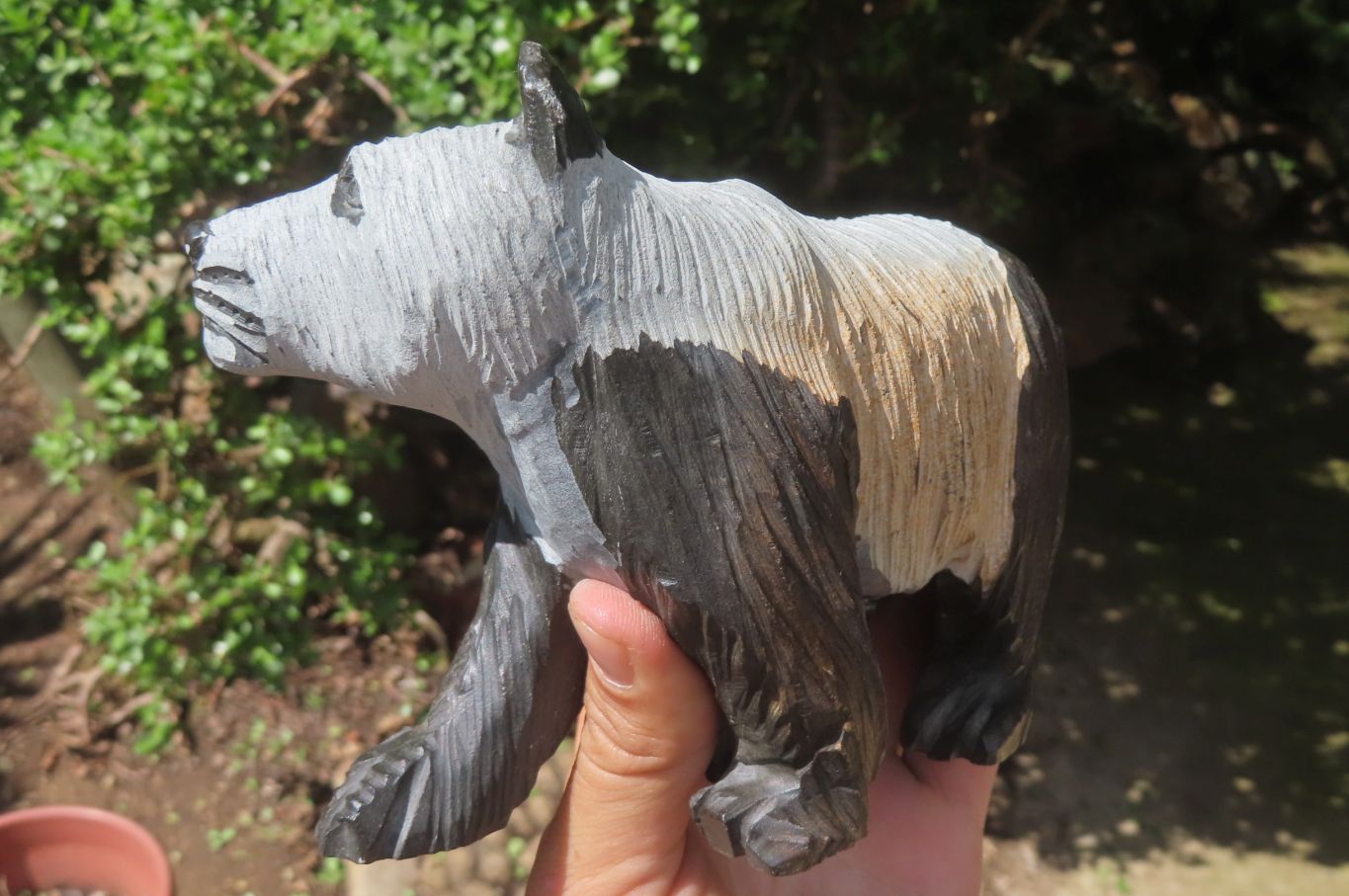 Hand Made Wonder Stone Panda Carving x 1 From Zimbabwe - Toprock Gemstones and Minerals 