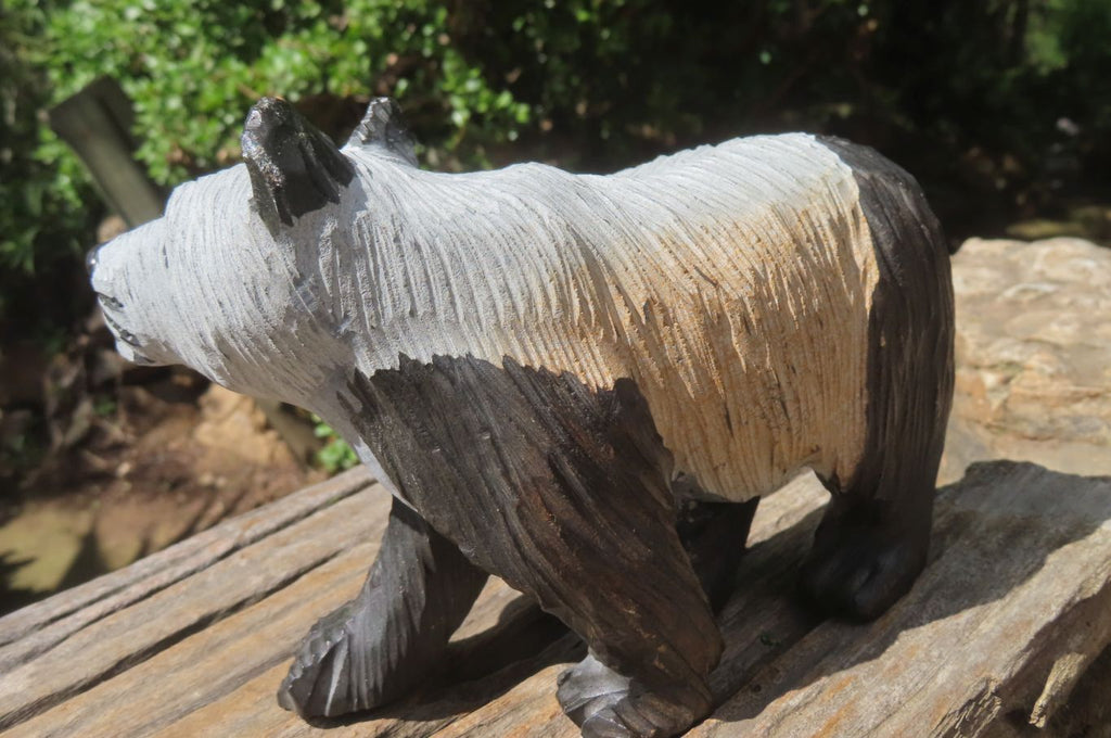 Hand Made Wonder Stone Panda Carving x 1 From Zimbabwe - Toprock Gemstones and Minerals 