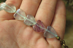Polished Green and Purple Fluorite Gemstone Heart Necklace - Sold Per Item - From Namibia - Toprock Gemstones and Minerals 