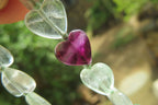 Polished Green and Purple Fluorite Gemstone Heart Necklace - Sold Per Item - From Namibia - Toprock Gemstones and Minerals 