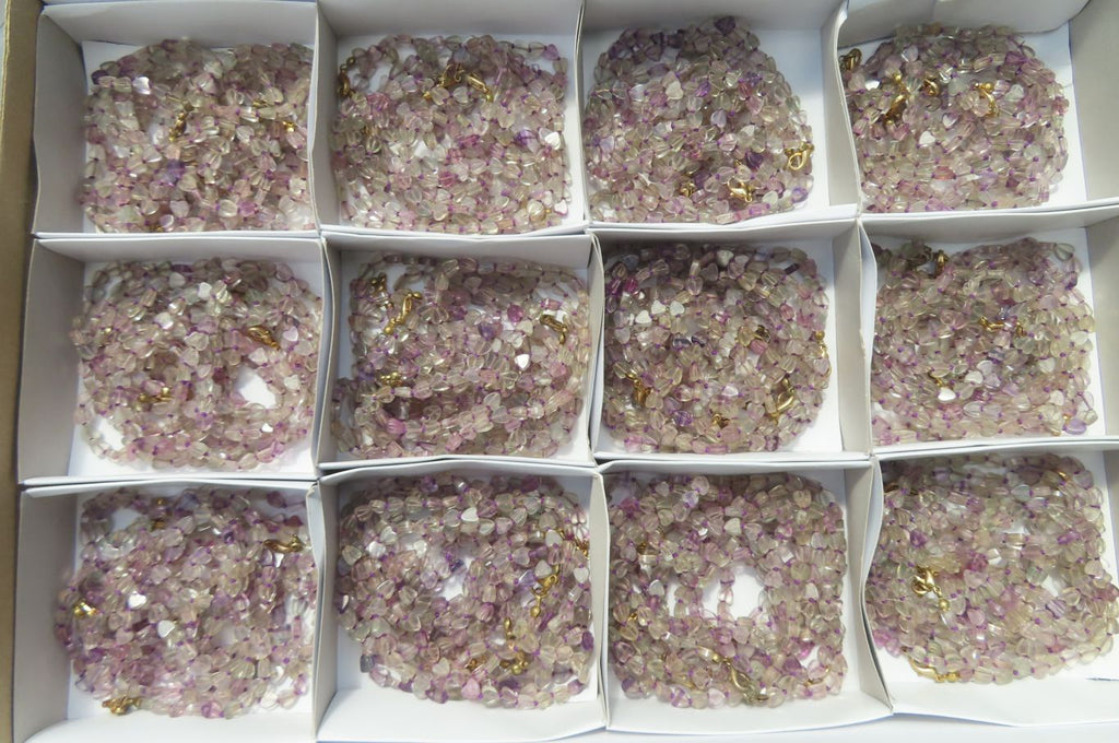 Polished Rainbow Fluorite Gemstone Heart Necklace - Sold Per Item - From Namibia - Toprock Gemstones and Minerals 