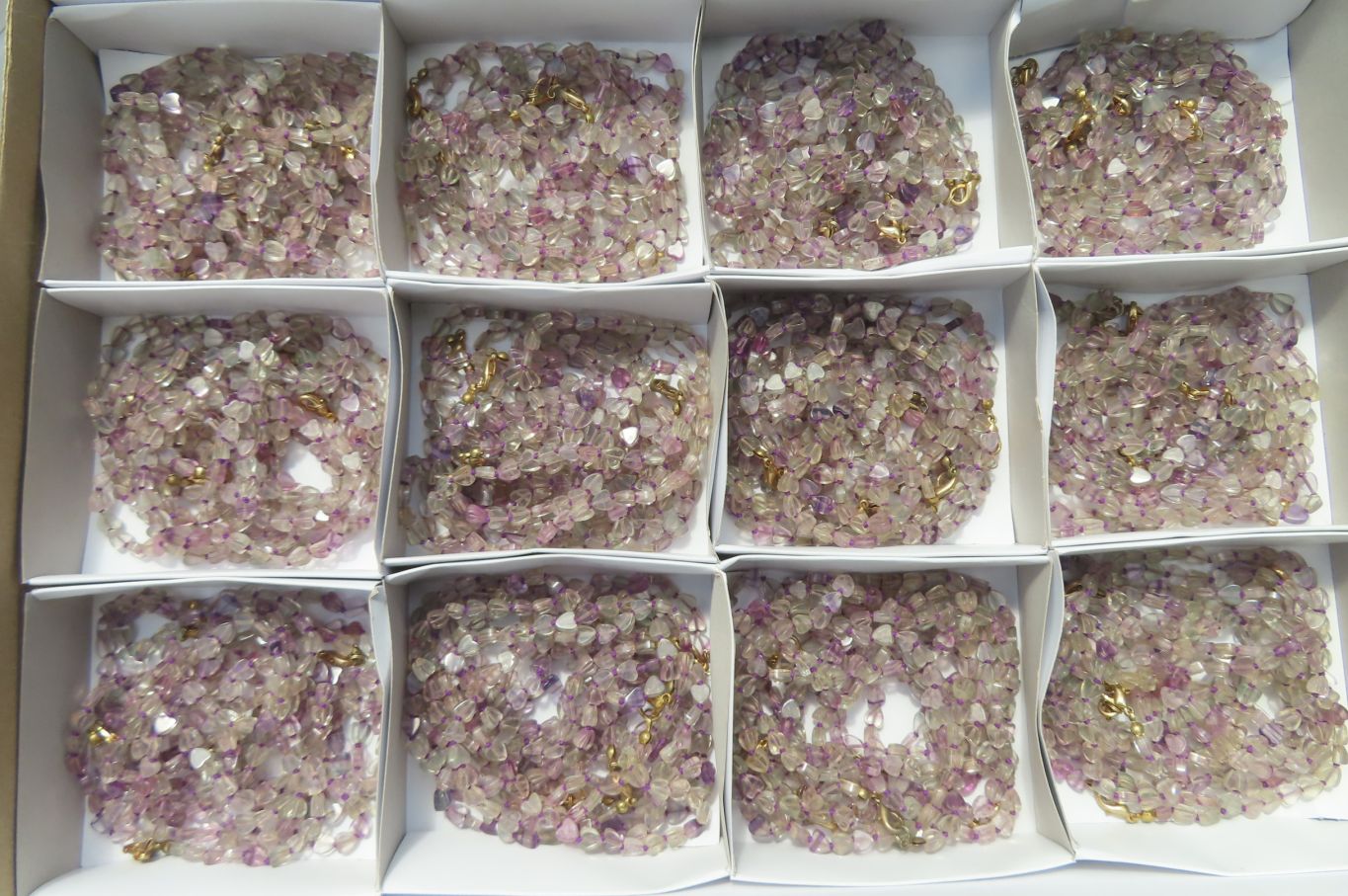 Polished Rainbow Fluorite Gemstone Heart Necklace - Sold Per Item - From Namibia - Toprock Gemstones and Minerals 