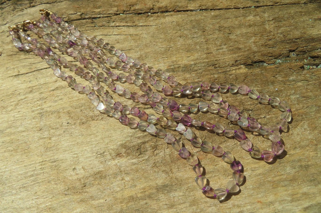 Polished Rainbow Fluorite Gemstone Heart Necklace - Sold Per Item - From Namibia - Toprock Gemstones and Minerals 