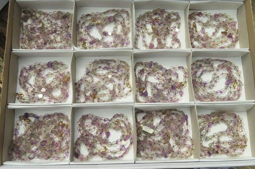 Polished Watermelon Fluorite Gemstone Heart Necklace - Sold Per Item - From Namibia - Toprock Gemstones and Minerals 