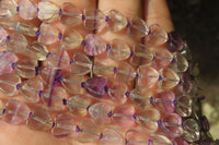 Polished Watermelon Fluorite Gemstone Heart Necklace - Sold Per Item - From Namibia - Toprock Gemstones and Minerals 