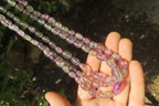 Polished Rainbow Fluorite Rice Shaped Beaded Necklace - Sold Per Item - From Namibia - Toprock Gemstones and Minerals 