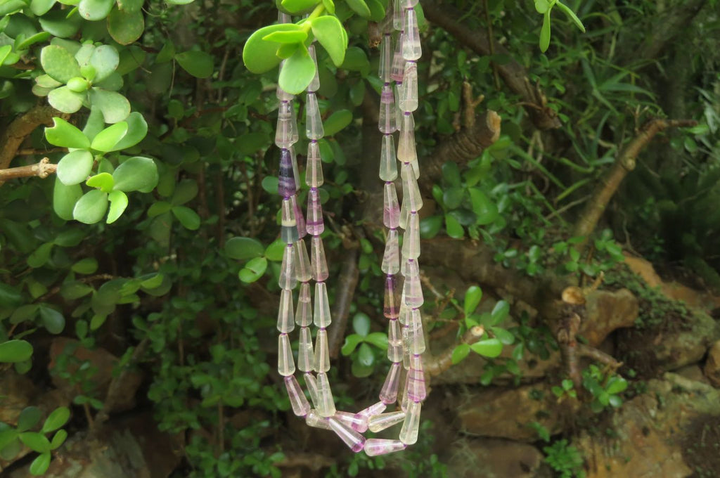 Polished Rainbow Fluorite Teardrop Beaded Necklace - Sold Per Item - From Namibia - Toprock Gemstones and Minerals 
