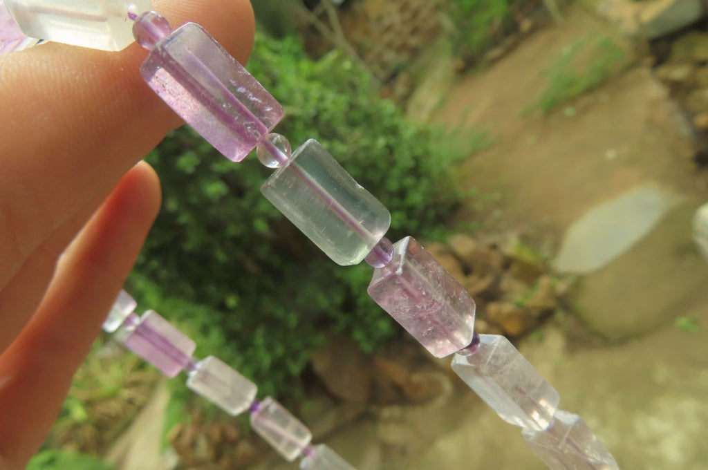 Polished Watermelon Fluorite Beaded Necklace - Sold Per Item - From Namibia - Toprock Gemstones and Minerals 