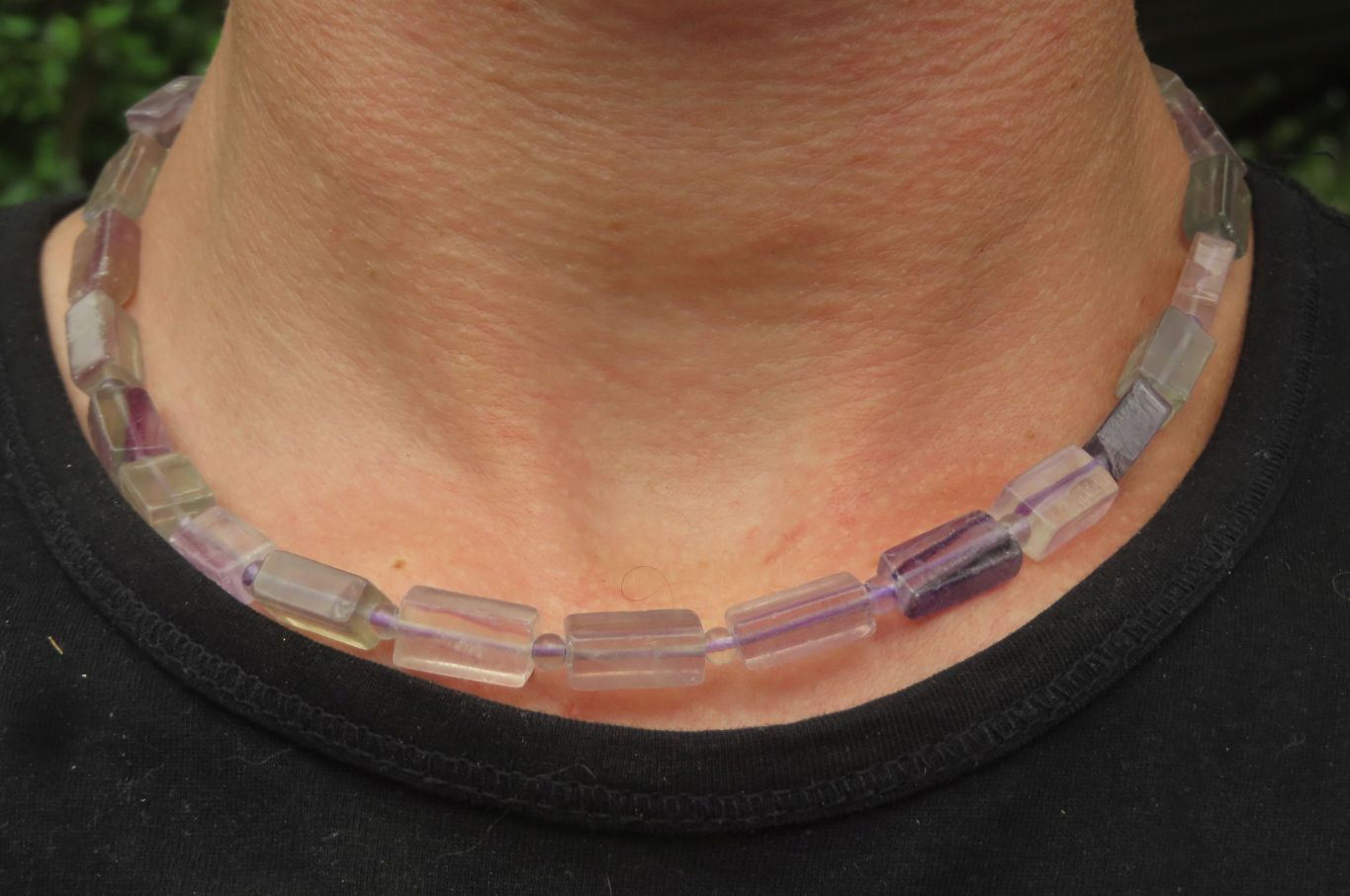 Polished Watermelon Fluorite Beaded Necklace - Sold Per Item - From Namibia - Toprock Gemstones and Minerals 
