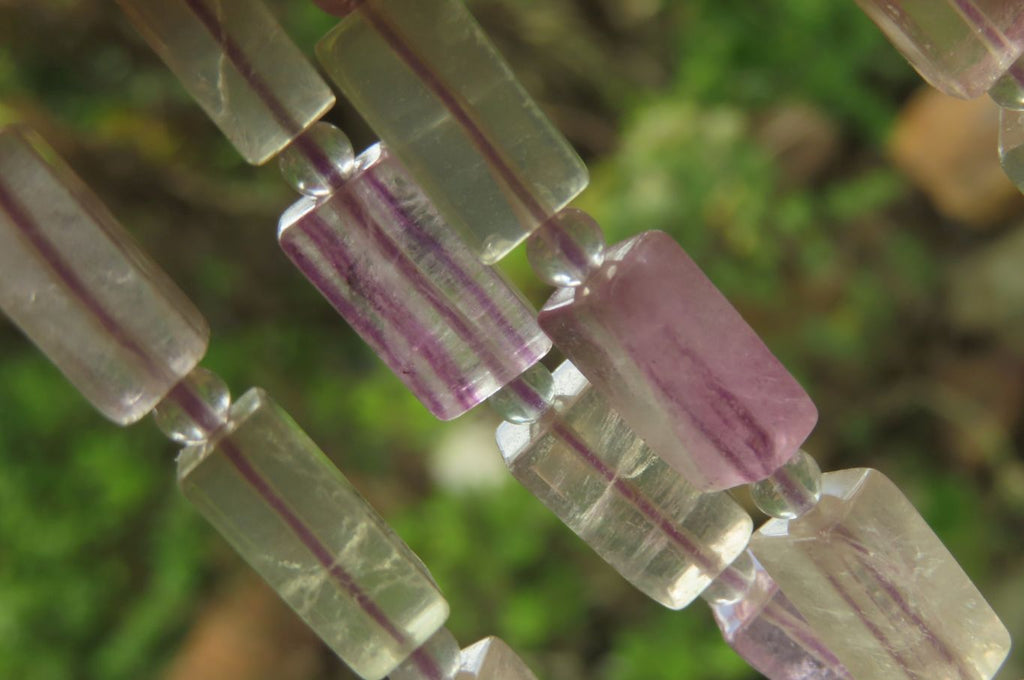 Polished Watermelon Fluorite Beaded Necklace - Sold Per Item - From Namibia - Toprock Gemstones and Minerals 