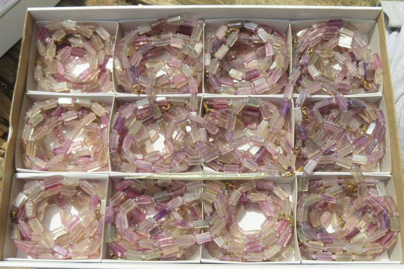 Polished Watermelon Fluorite Beaded Necklace - Sold Per Item - From Namibia - Toprock Gemstones and Minerals 