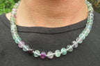 Polished Watermelon Fluorite Beaded Necklace - Sold Per Item - From Namibia - Toprock Gemstones and Minerals 