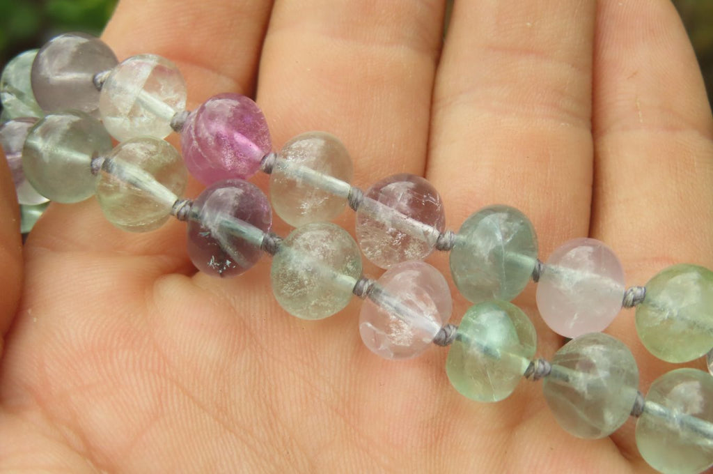 Polished Watermelon Fluorite Beaded Necklace - Sold Per Item - From Namibia - Toprock Gemstones and Minerals 
