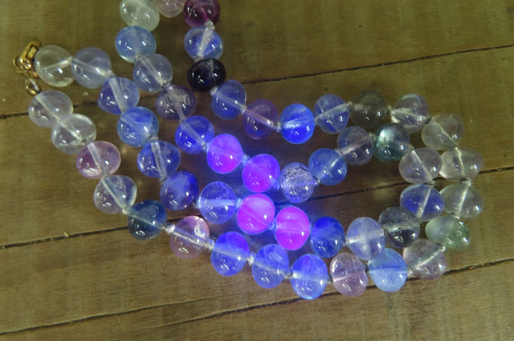Polished Watermelon Fluorite Beaded Necklace - Sold Per Item - From Namibia - Toprock Gemstones and Minerals 