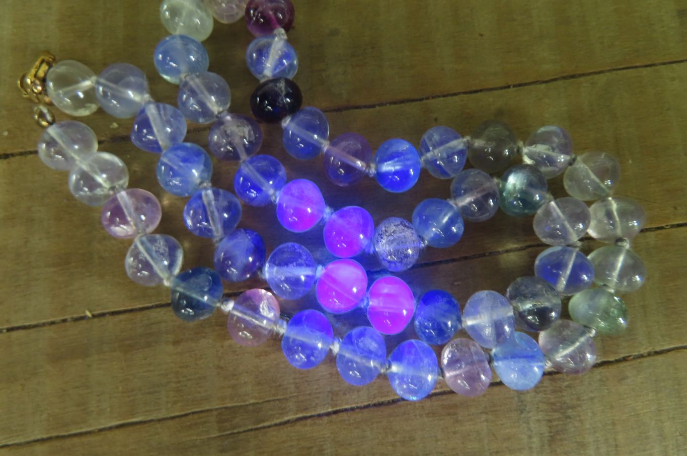Polished Watermelon Fluorite Beaded Necklace - Sold Per Item - From Namibia - Toprock Gemstones and Minerals 